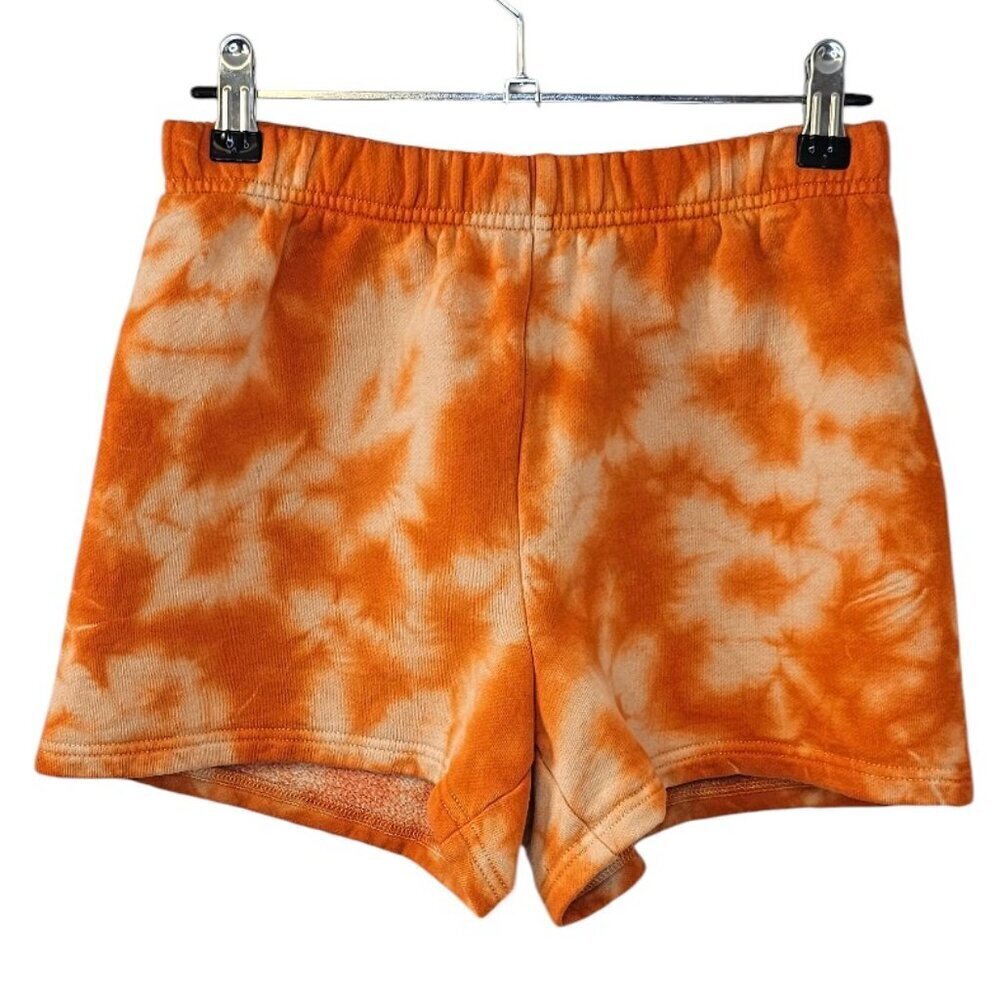 Aritzia TNA Cozy Fleece Sweat Shorts, Orange Tie Dye, Pull On, Loungewear, XS